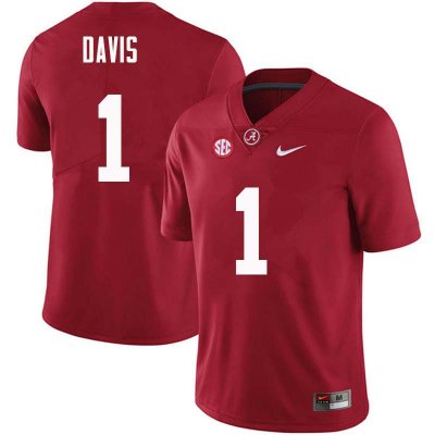 NCAA Men's Alabama Crimson Tide #1 Ben Davis Stitched College Nike Authentic Crimson Football Jersey GO17K13MI